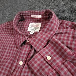 Lucky Brand Classic‎ Fit Plaid Button Down Shirt Mens XL Red Gray